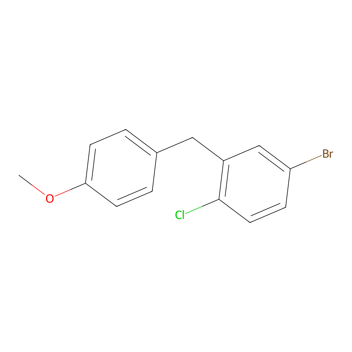 4-Bromo-1-chloro-2-(4-methoxybenzyl)benzene molecular structure, CAS 333361-51-6