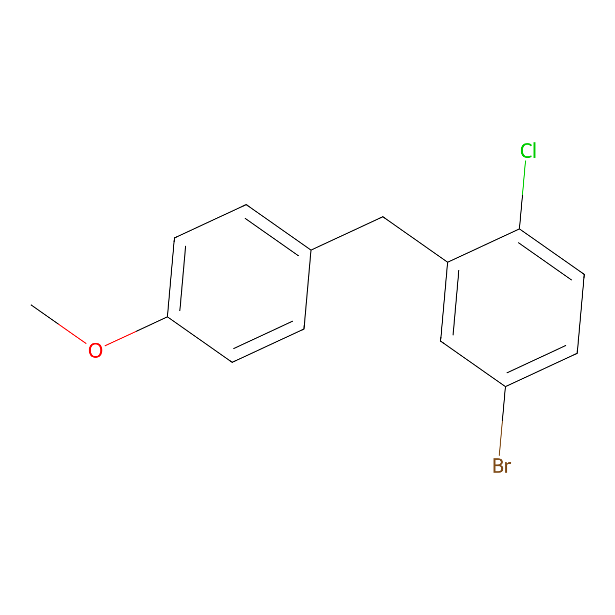 4-Bromo-1-chloro-2-(4-methoxybenzyl)benzene molecular structure, CAS 333361-51-6