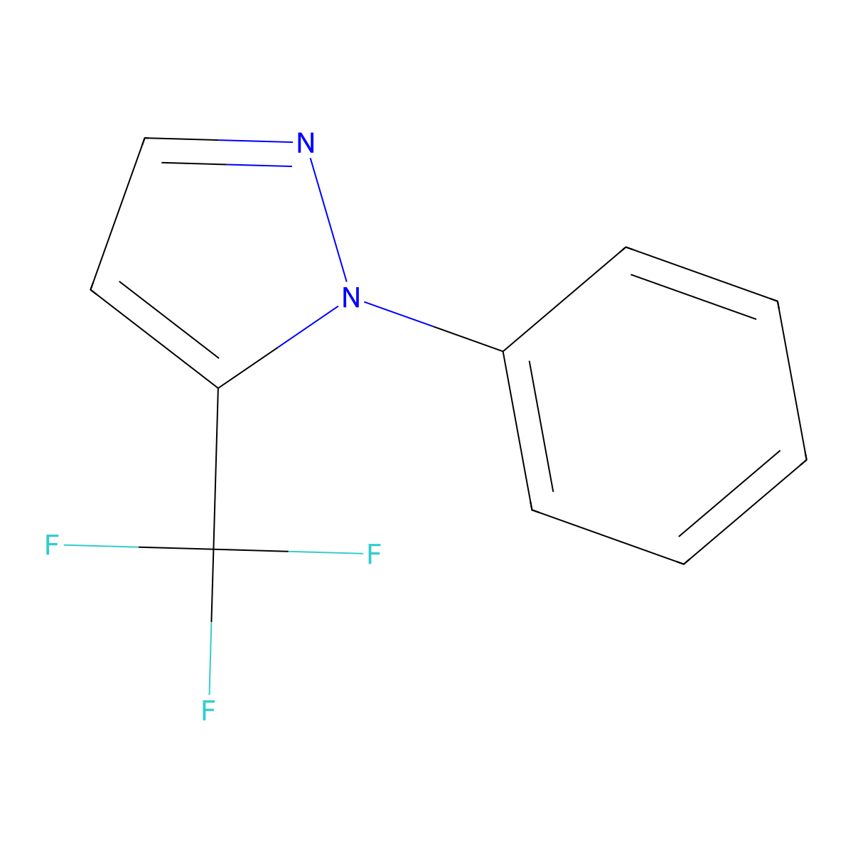 1-Phenyl-5-(trifluoromethyl)-1H-pyrazole molecular structure, CAS 333363-79-4