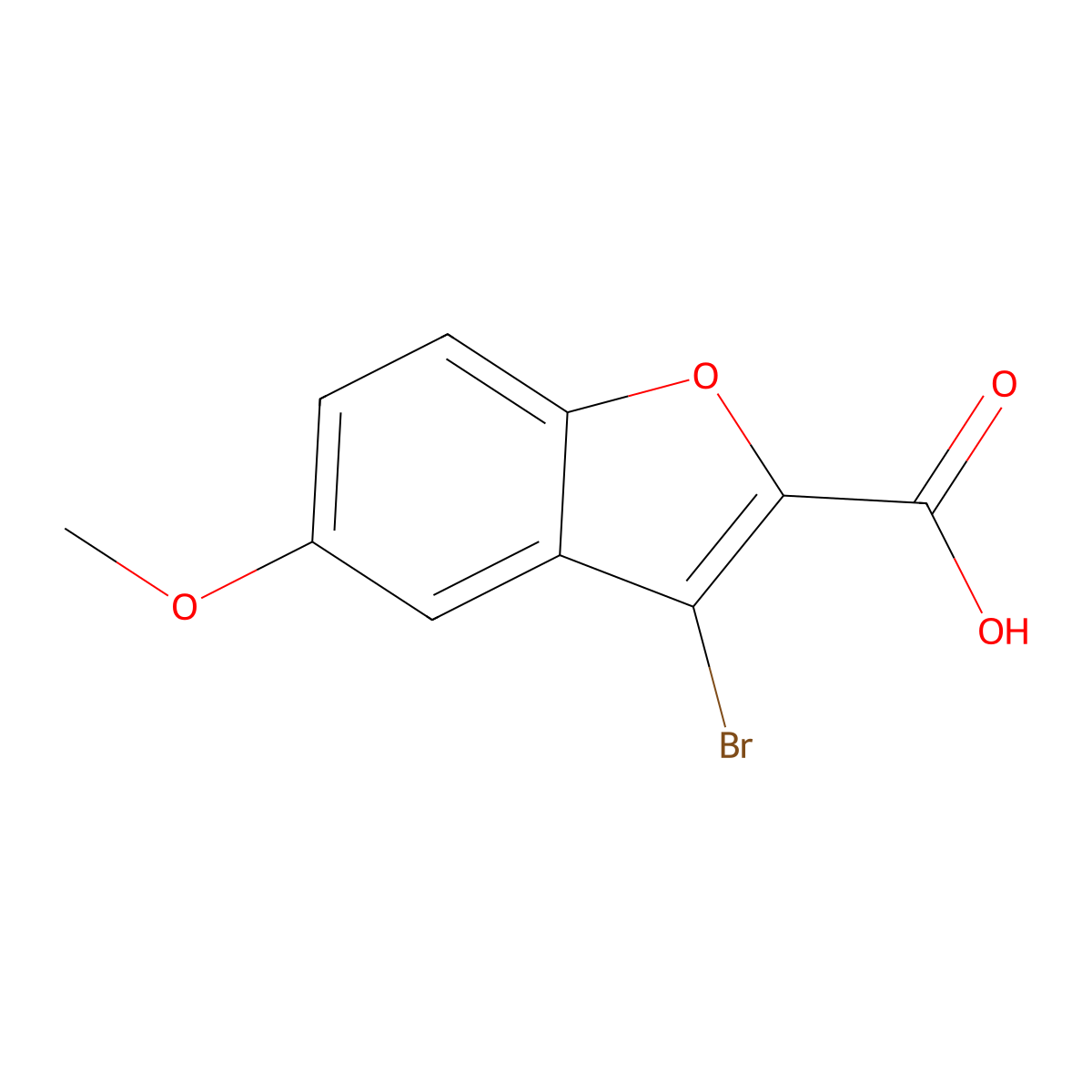3-Bromo-5-methoxy-1-benzofuran-2-carboxylic acid molecular structure, CAS 333385-05-0