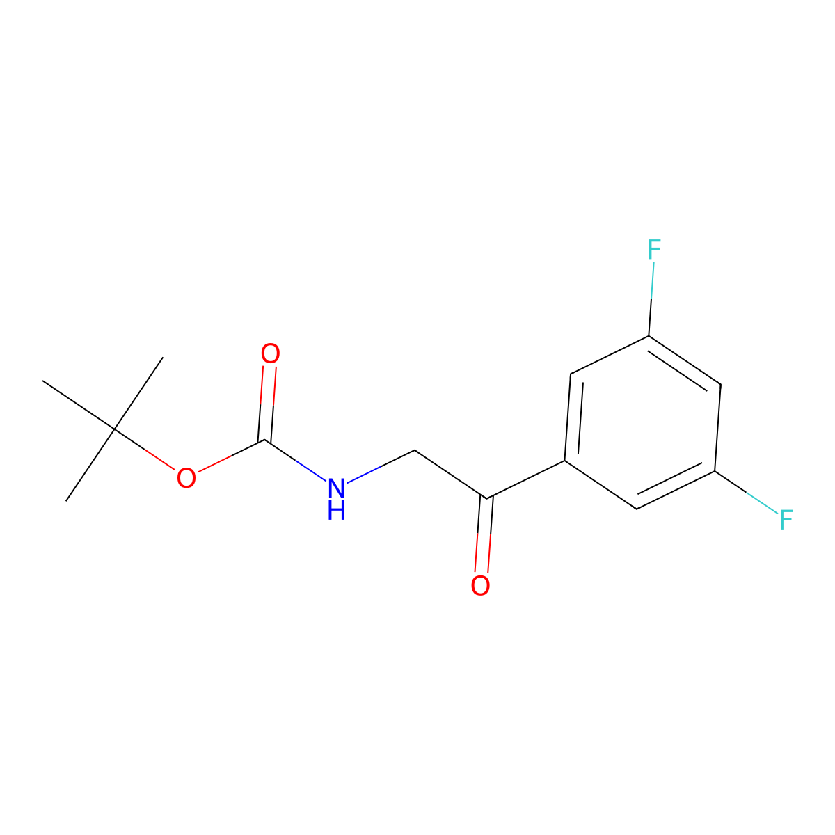 tert-butyl N-[2-(3,5-difluorophenyl)-2-oxoethyl]carbamate molecular structure, CAS 333388-02-6