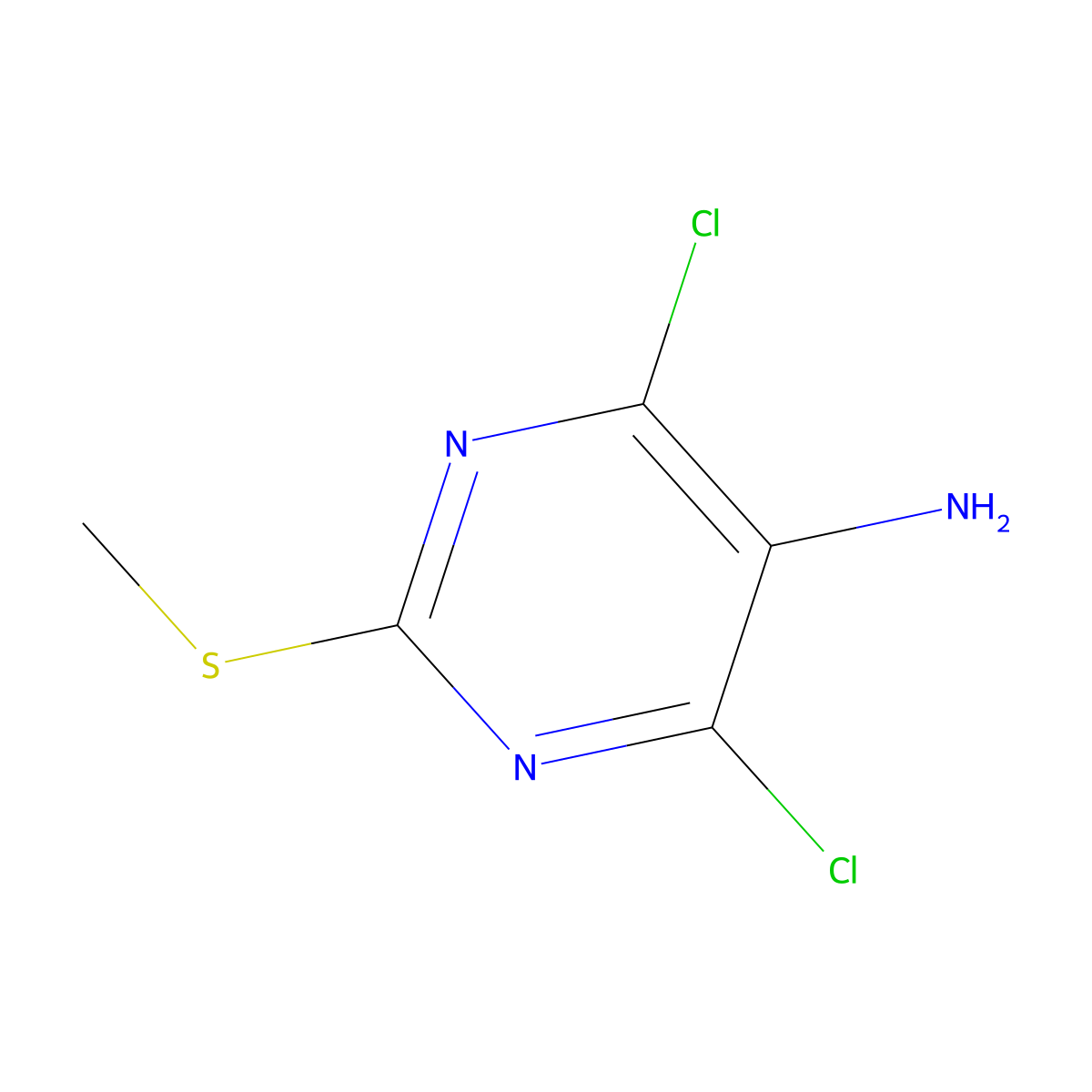 4,6-Dichloro-2-(methylsulfanyl)pyrimidin-5-amine molecular structure, CAS 333388-03-7