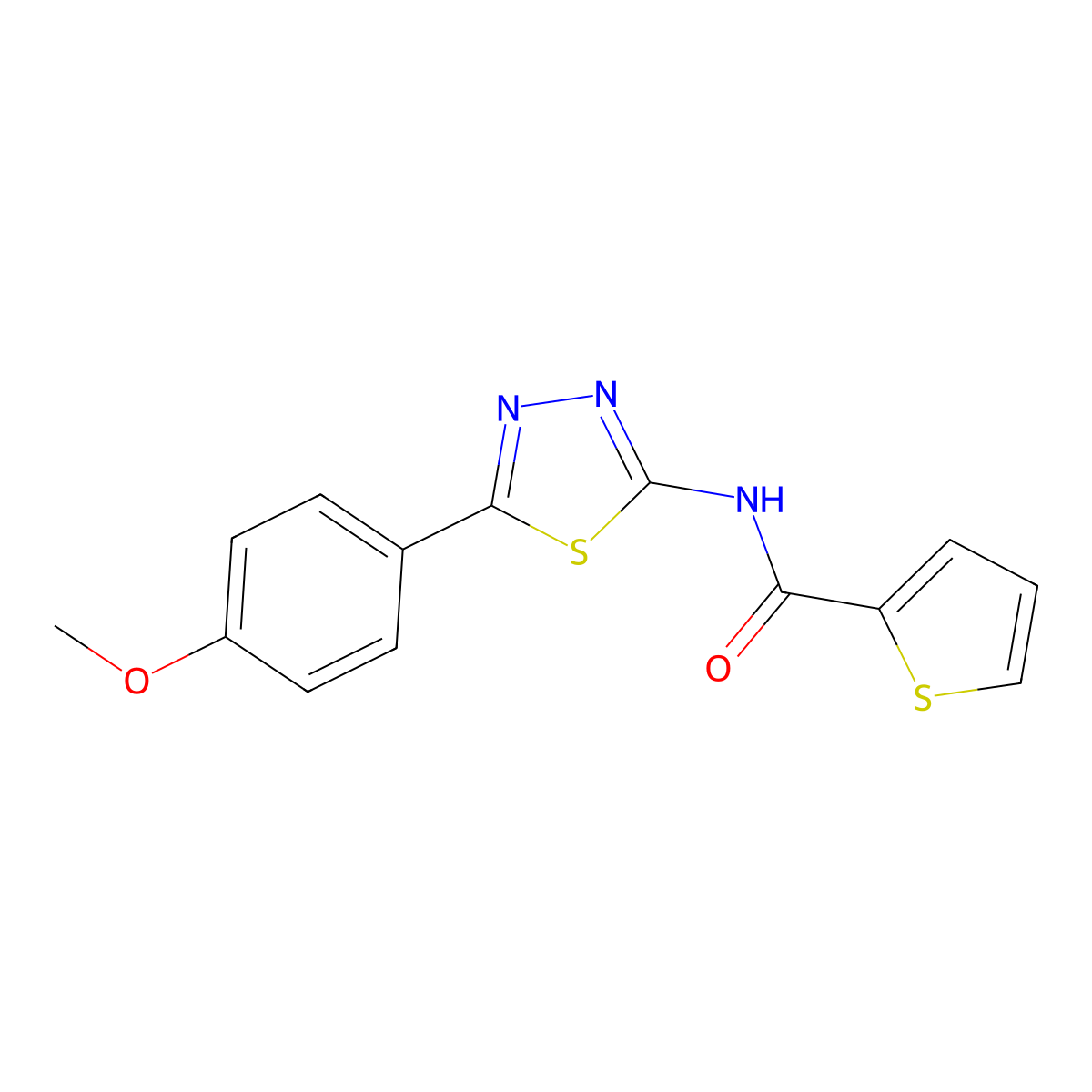 N-[5-(4-methoxyphenyl)-1,3,4-thiadiazol-2-yl]thiophene-2-carboxamide molecular structure, CAS 333393-56-9