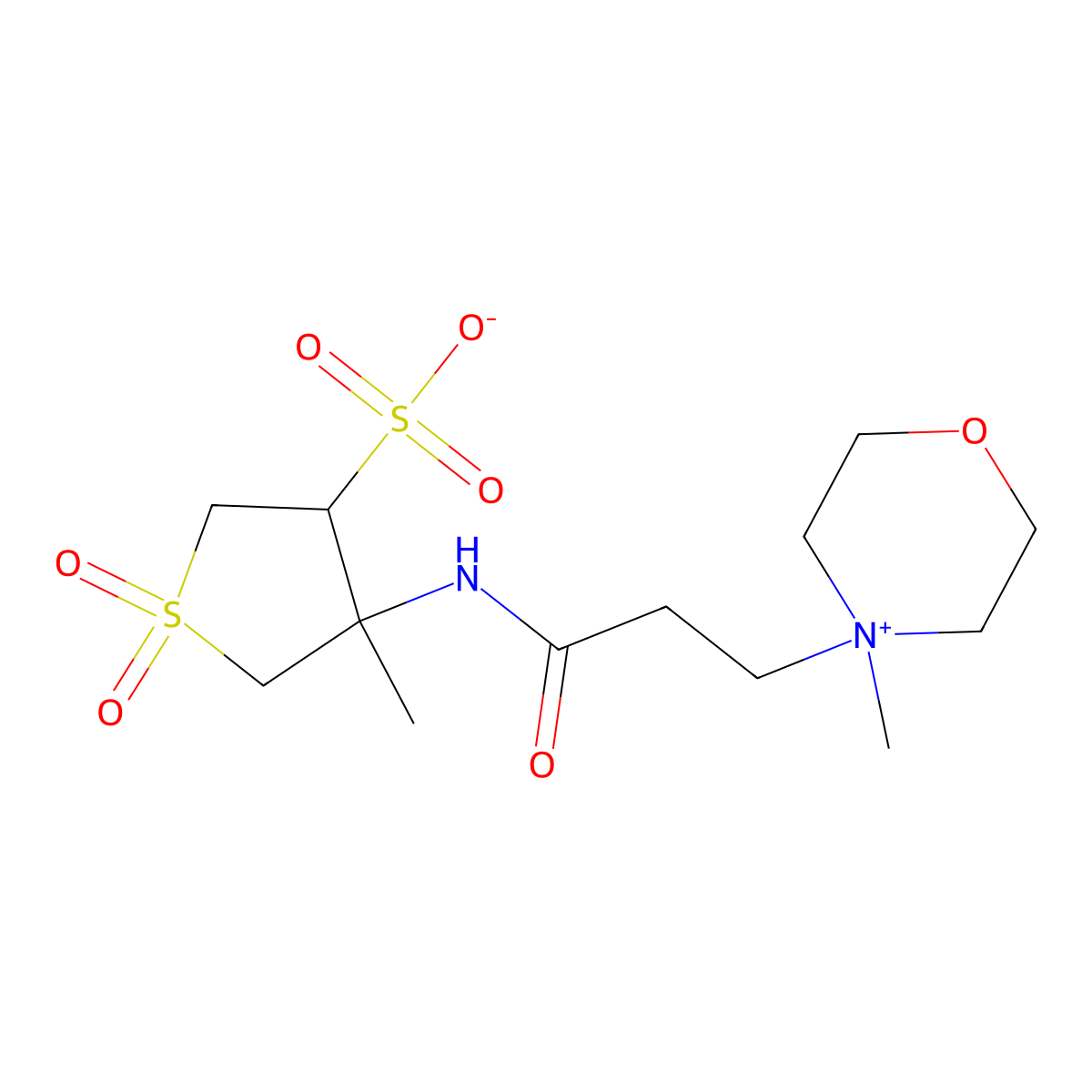 4-Methyl-4-[3-(4-methylmorpholin-4-ium-4-yl)propanoylamino]-1,1-dioxothiolane-3-sulfonate molecular structure, CAS 333393-65-0