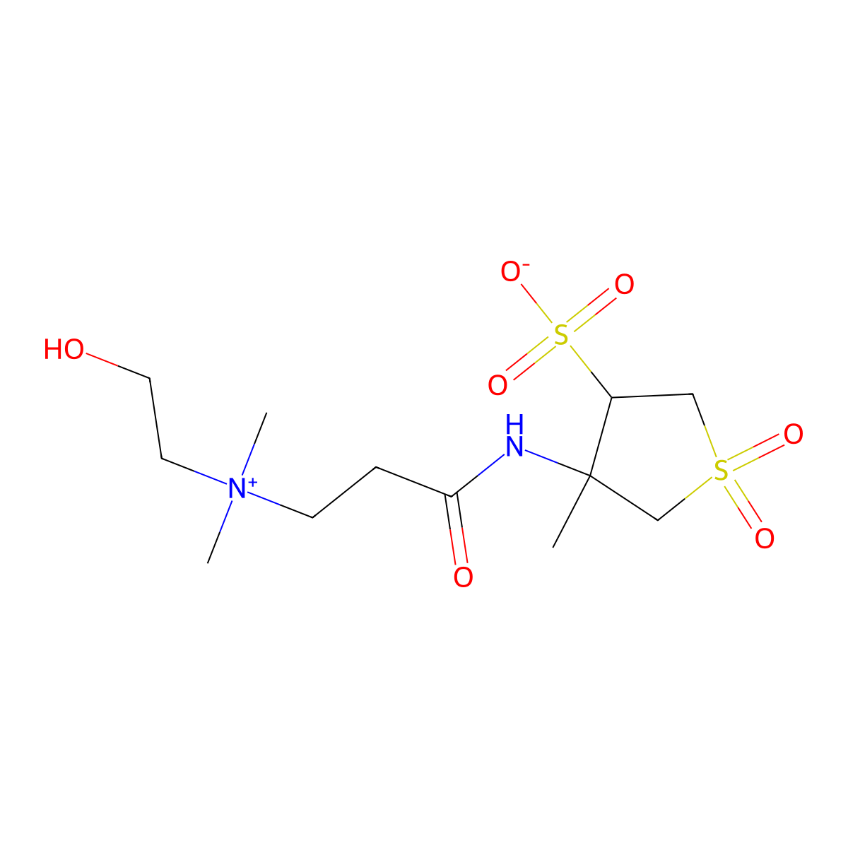 4-[3-[2-Hydroxyethyl(dimethyl)azaniumyl]propanoylamino]-4-methyl-1,1-dioxothiolane-3-sulfonate molecular structure, CAS 333393-66-1