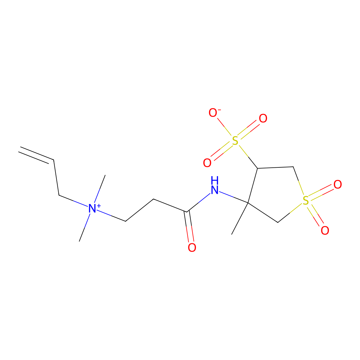4-[3-[Dimethyl(prop-2-enyl)azaniumyl]propanoylamino]-4-methyl-1,1-dioxothiolane-3-sulfonate molecular structure, CAS 333393-67-2
