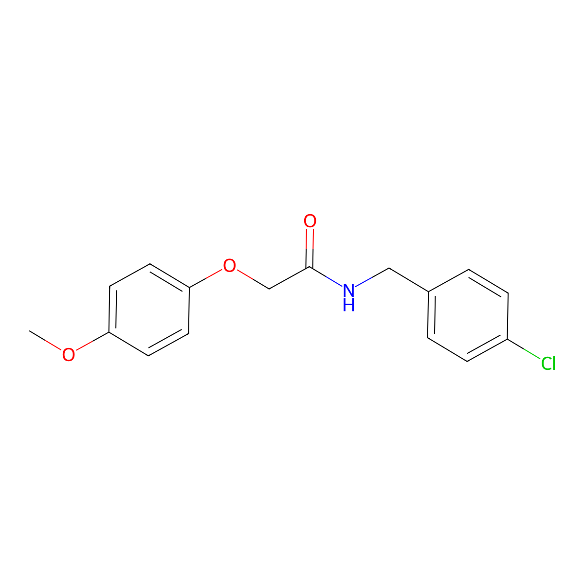 N-[(4-chlorophenyl)methyl]-2-(4-methoxyphenoxy)acetamide molecular structure, CAS 333393-71-8