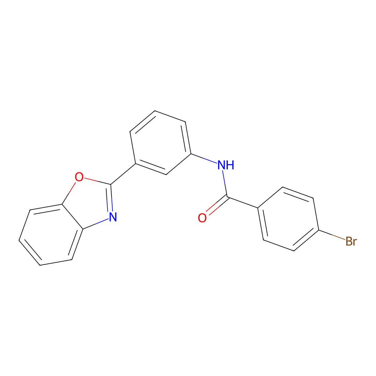 N-[3-(1,3-benzoxazol-2-yl)phenyl]-4-bromobenzamide molecular structure, CAS 333395-08-7