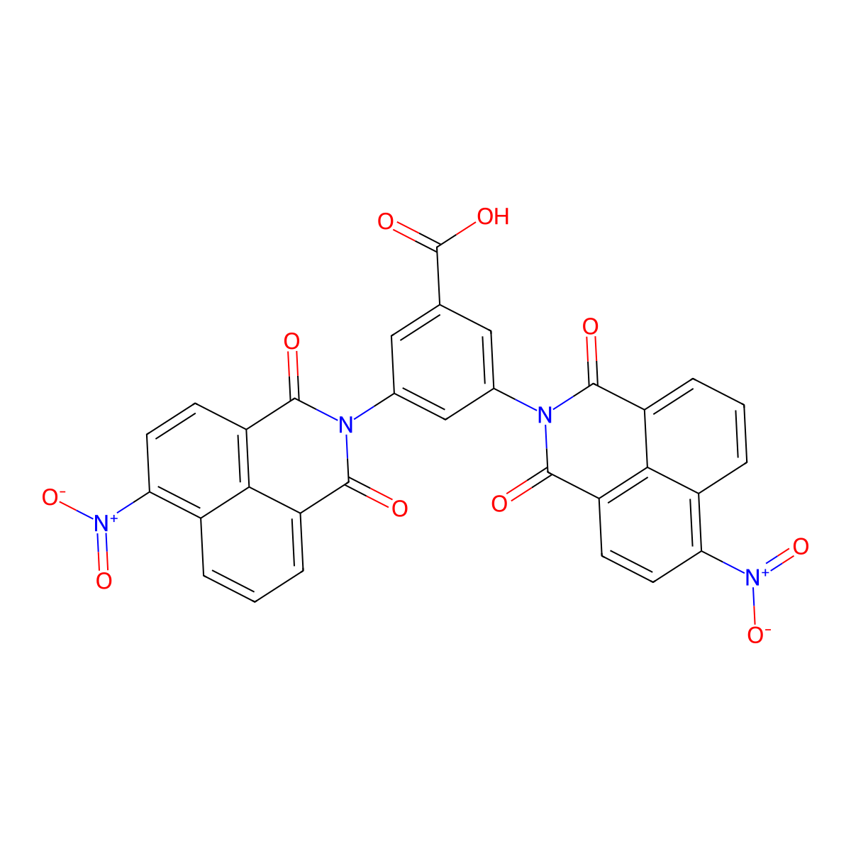 3,5-bis(6-nitro-1,3-dioxo-1H-benzo[de]isoquinolin-2(3H)-yl)benzoic acid molecular structure, CAS 333395-15-6