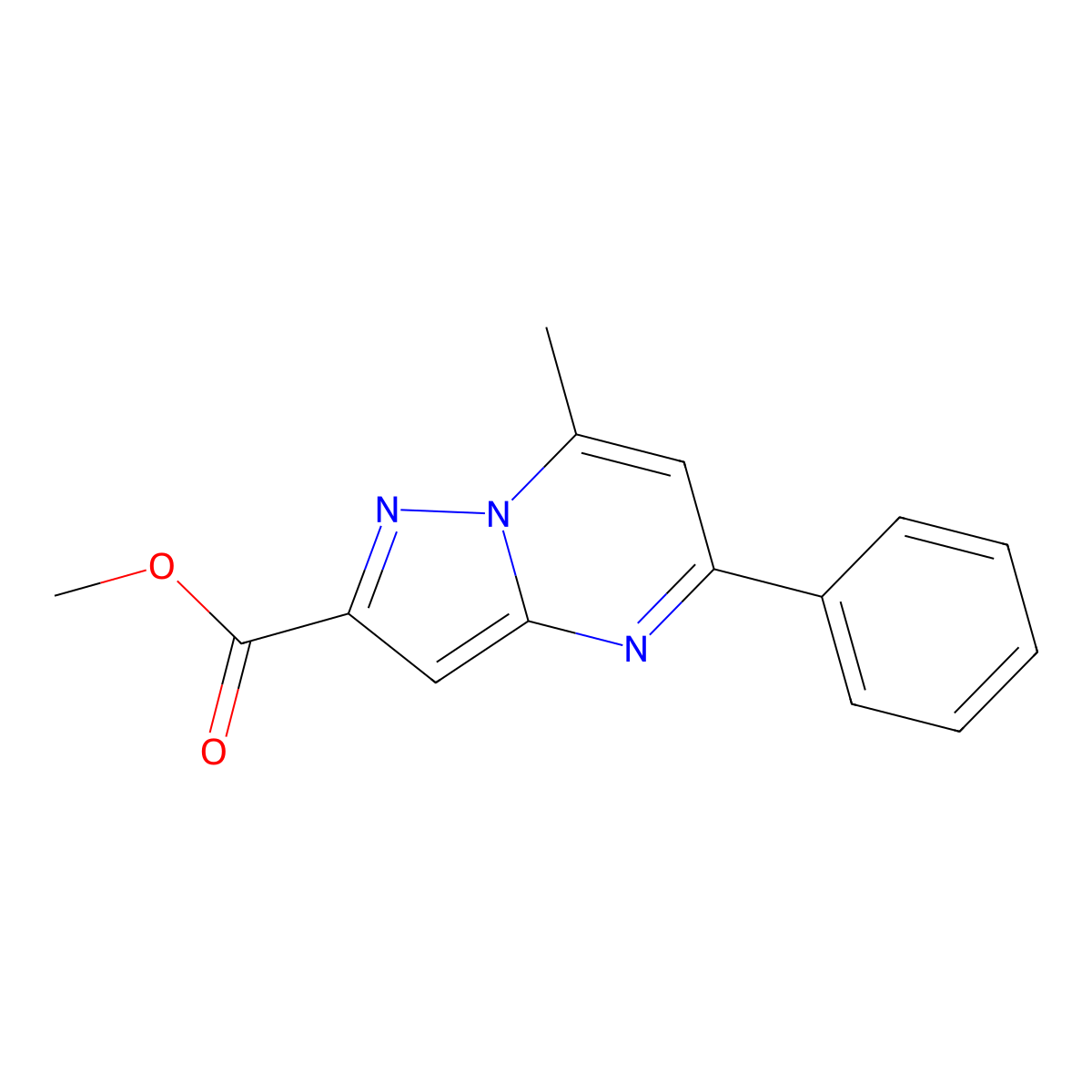 Methyl 7-methyl-5-phenylpyrazolo[1,5-a]pyrimidine-2-carboxylate molecular structure, CAS 333396-14-8