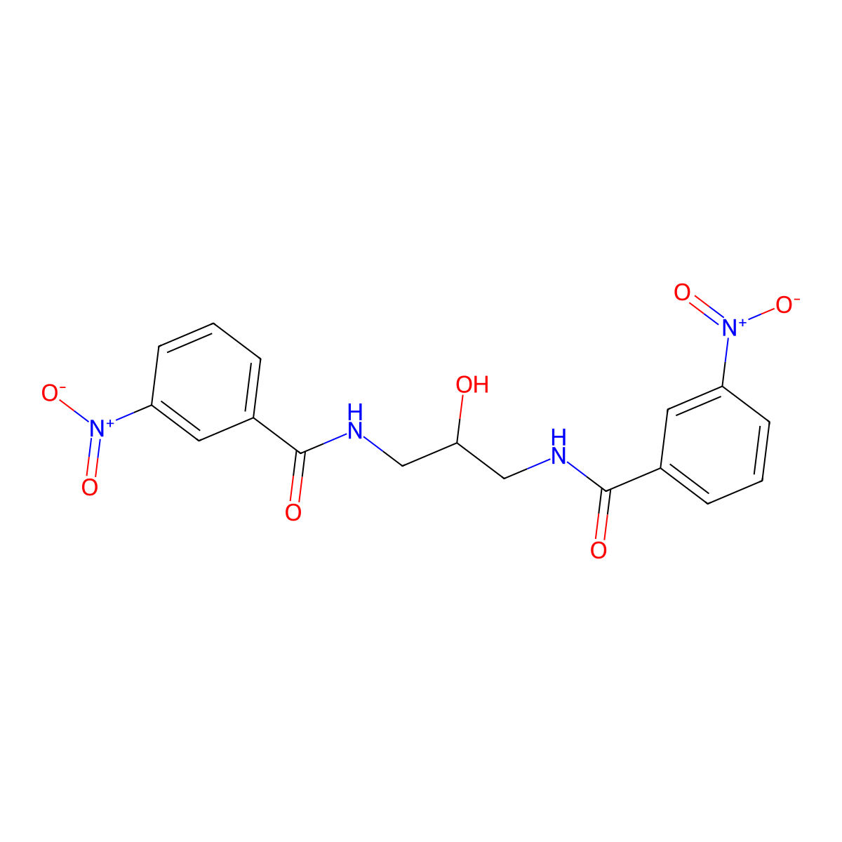 N,N'-(2-hydroxypropane-1,3-diyl)bis(3-nitrobenzamide) molecular structure, CAS 333396-17-1