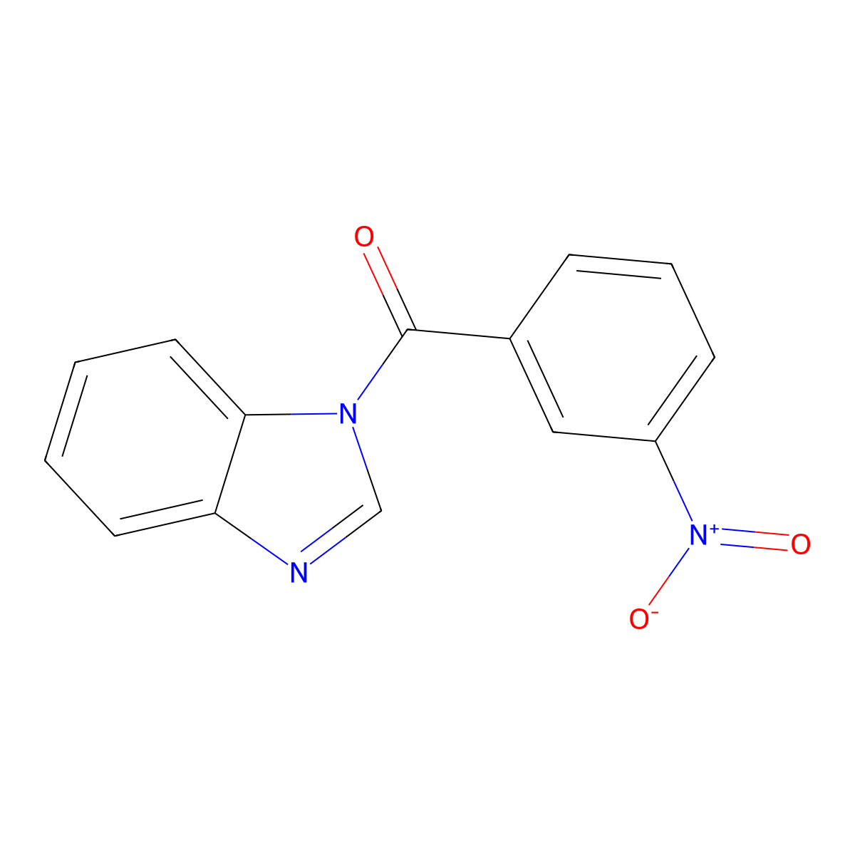 Benzoimidazol-1-yl-(3-nitro-phenyl)-methanone molecular structure, CAS 333396-18-2