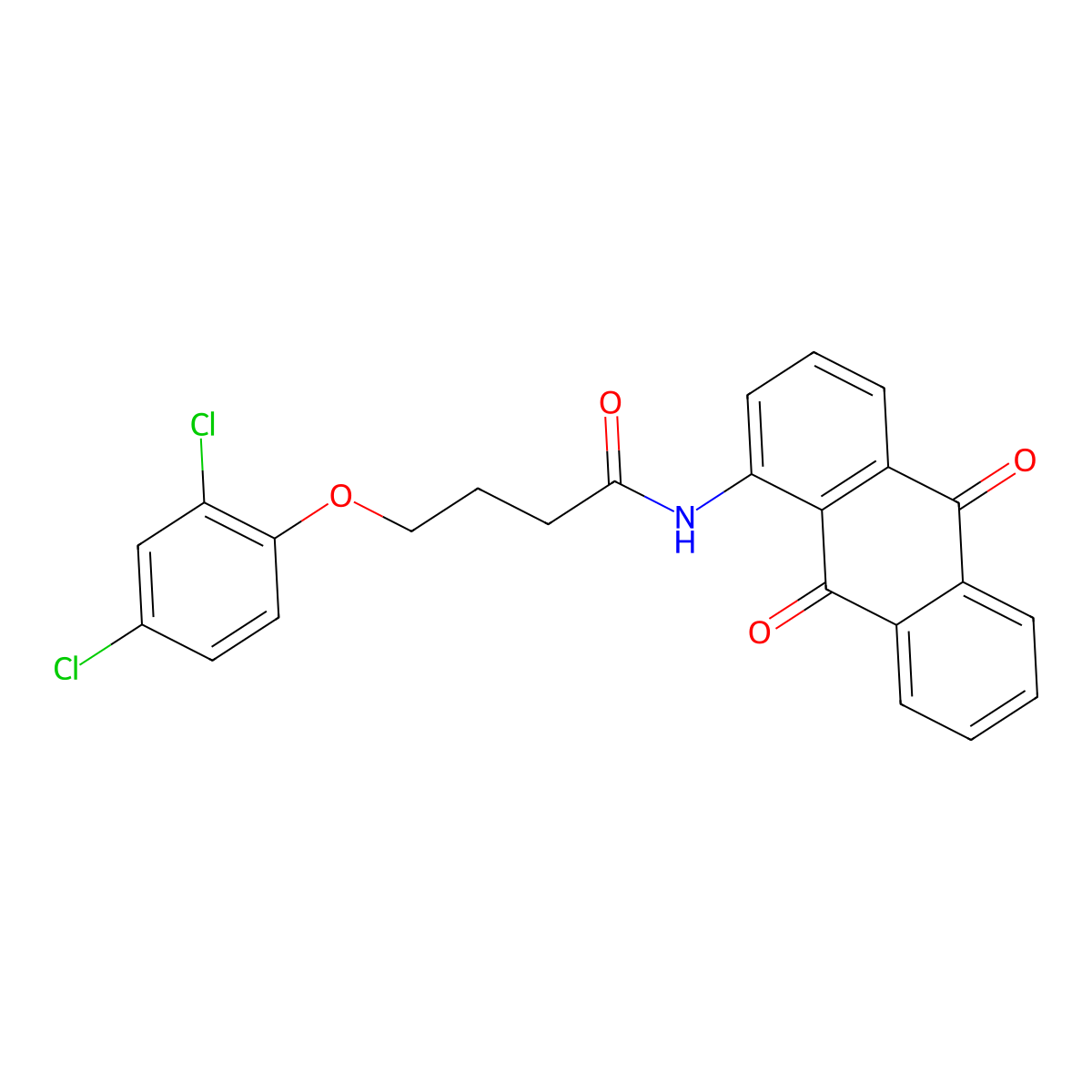 4-(2,4-dichlorophenoxy)-N-(9,10-dioxoanthracen-1-yl)butanamide molecular structure, CAS 333396-22-8