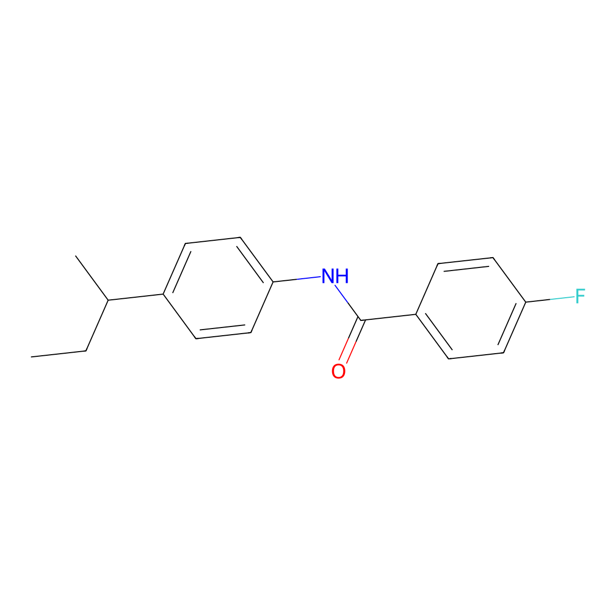 N-[4-(butan-2-yl)phenyl]-4-fluorobenzamide molecular structure, CAS 333396-90-0