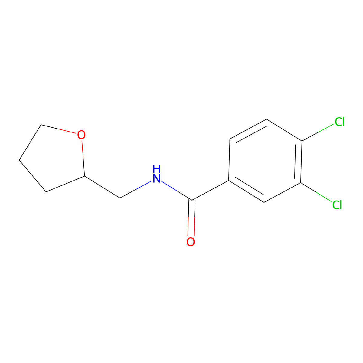 3,4-dichloro-N-(oxolan-2-ylmethyl)benzamide molecular structure, CAS 333396-91-1