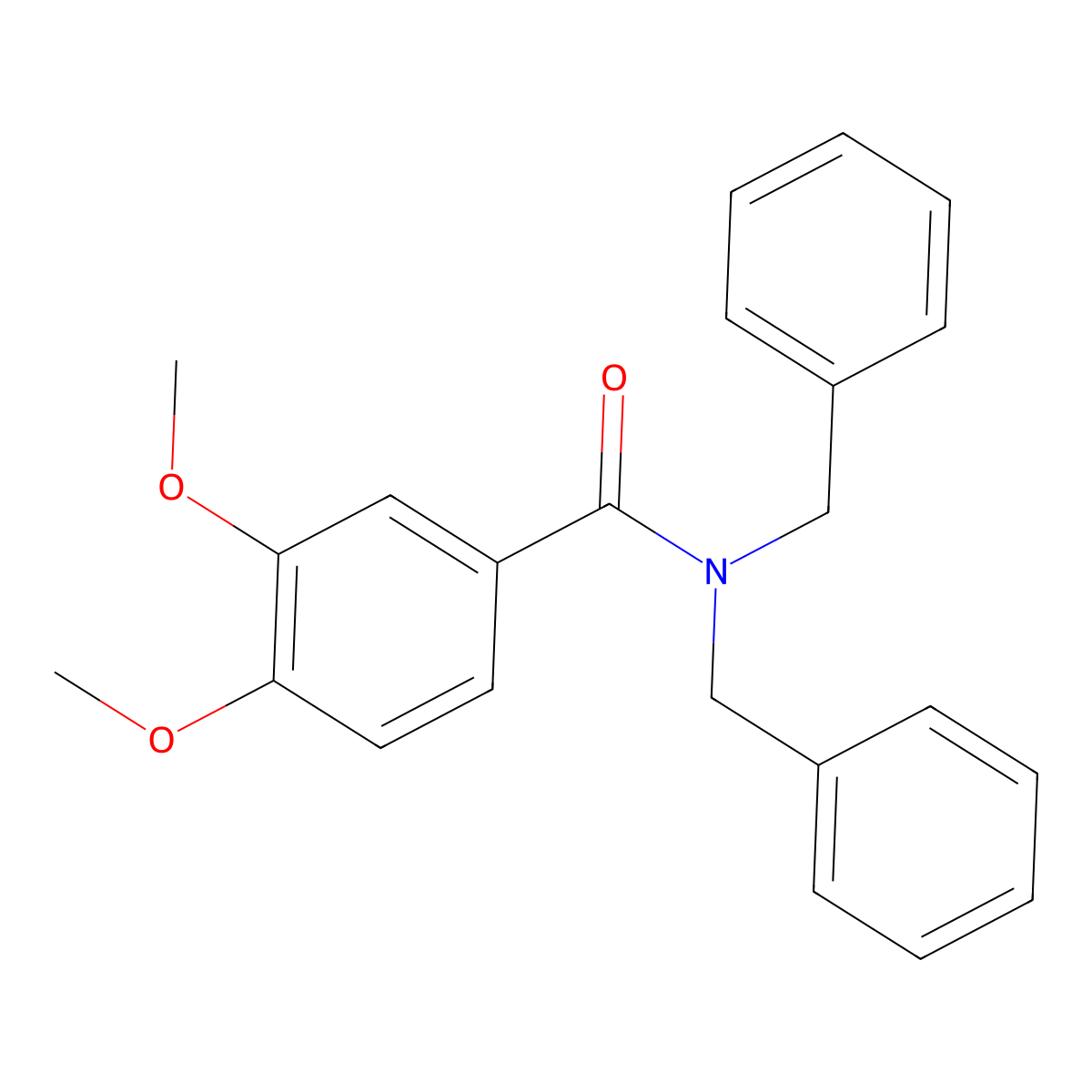 N,N-dibenzyl-3,4-dimethoxybenzamide molecular structure, CAS 333397-34-5