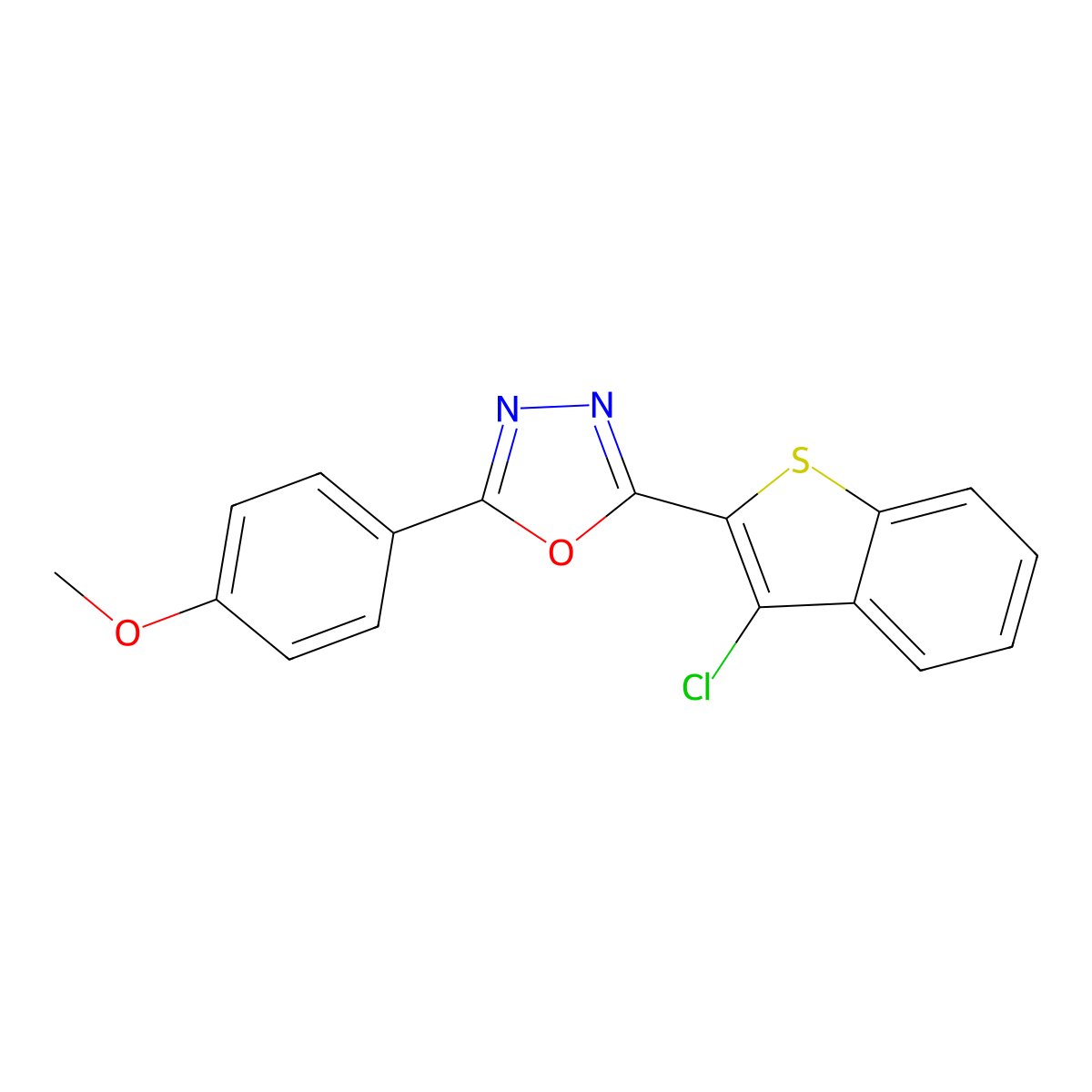 2-(3-Chloro-1-benzothiophen-2-yl)-5-(4-methoxyphenyl)-1,3,4-oxadiazole molecular structure, CAS 333397-35-6