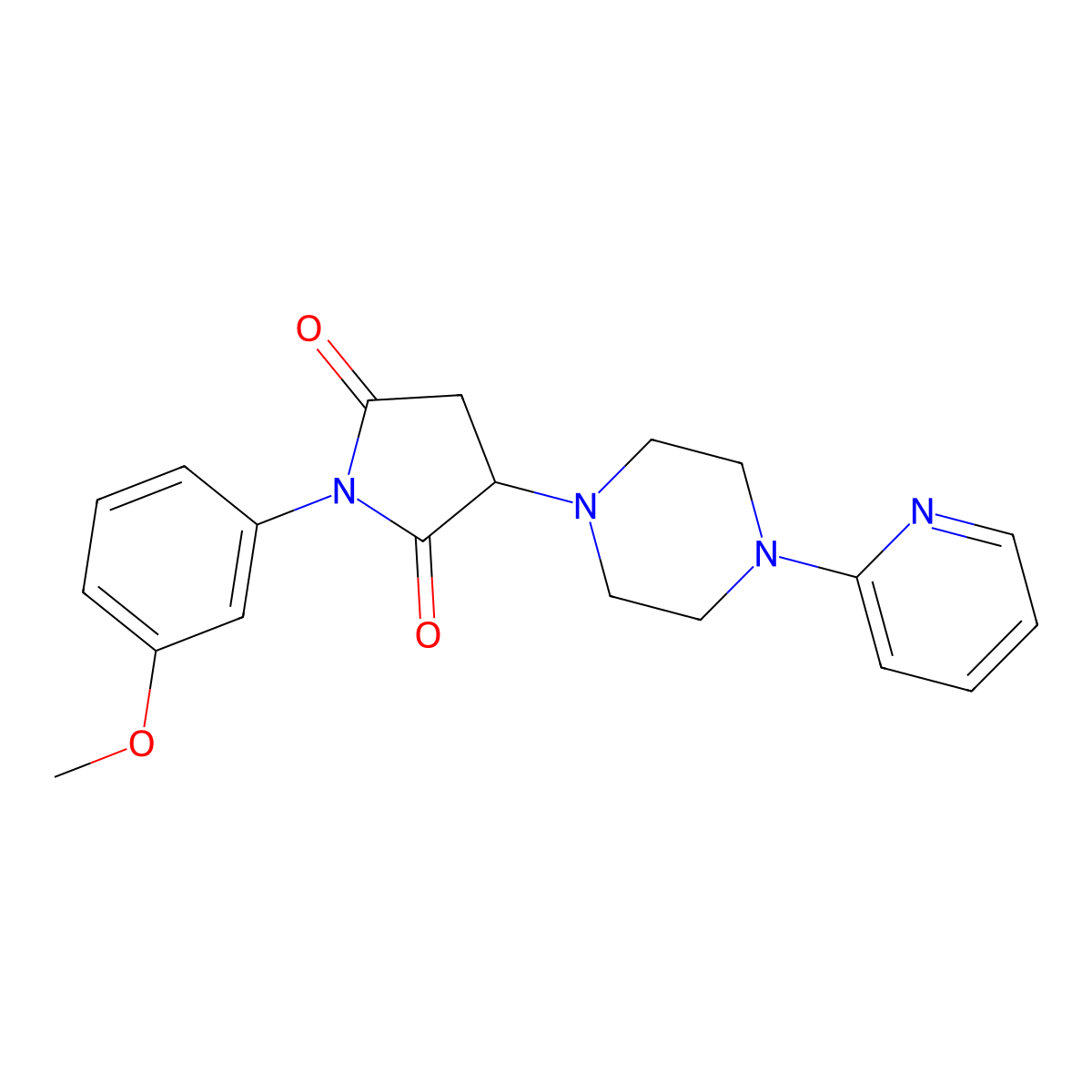 1-(3-Methoxyphenyl)-3-[4-(pyridin-2-yl)piperazin-1-yl]pyrrolidine-2,5-dione molecular structure, CAS 333398-37-1