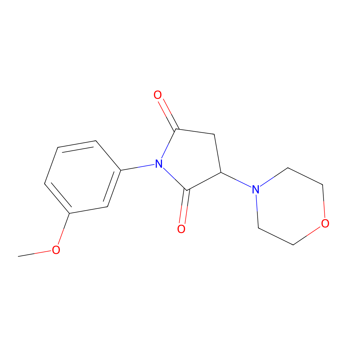 1-(3-Methoxyphenyl)-3-(morpholin-4-yl)pyrrolidine-2,5-dione molecular structure, CAS 333398-39-3