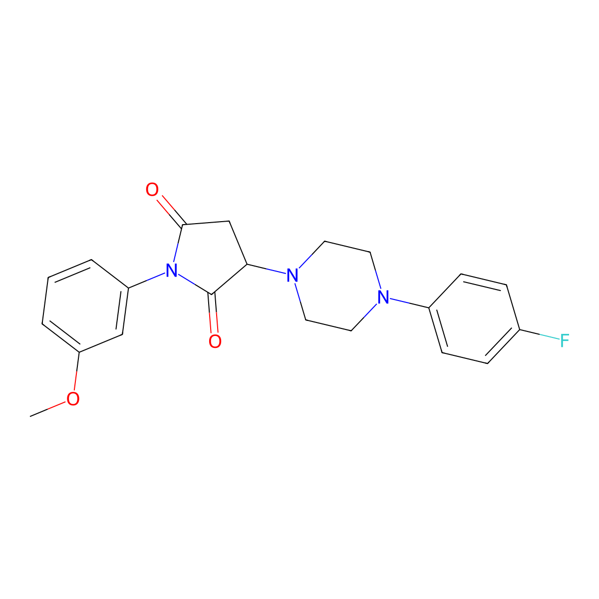 3-[4-(4-Fluorophenyl)piperazin-1-yl]-1-(3-methoxyphenyl)pyrrolidine-2,5-dione molecular structure, CAS 333398-51-9
