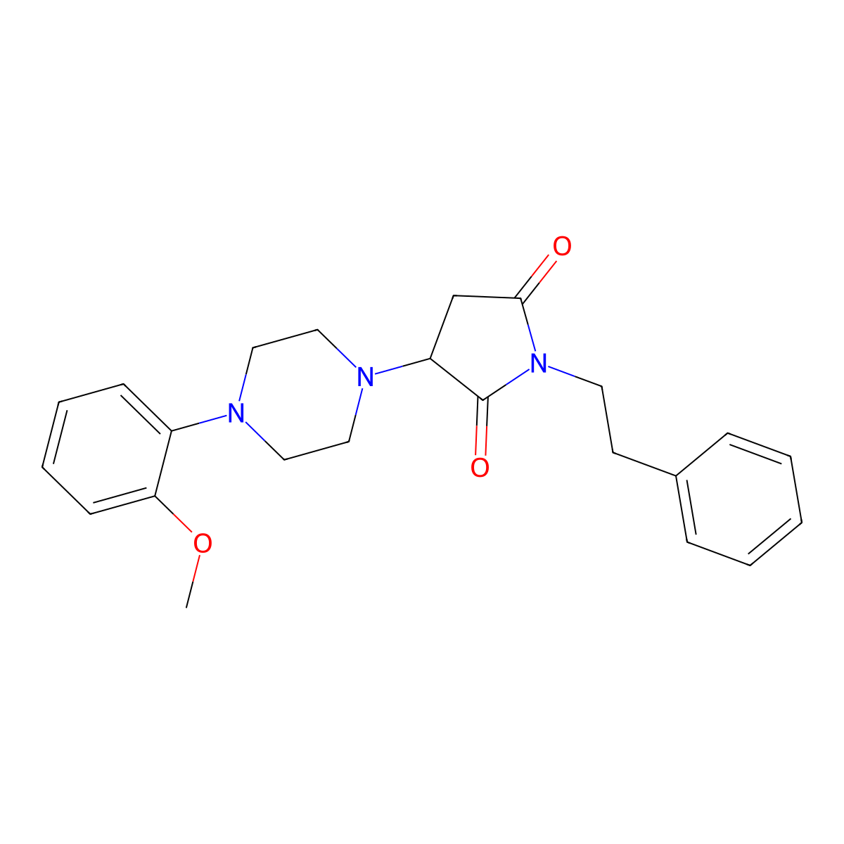 3-[4-(2-Methoxyphenyl)piperazin-1-yl]-1-(2-phenylethyl)pyrrolidine-2,5-dione molecular structure, CAS 333398-54-2