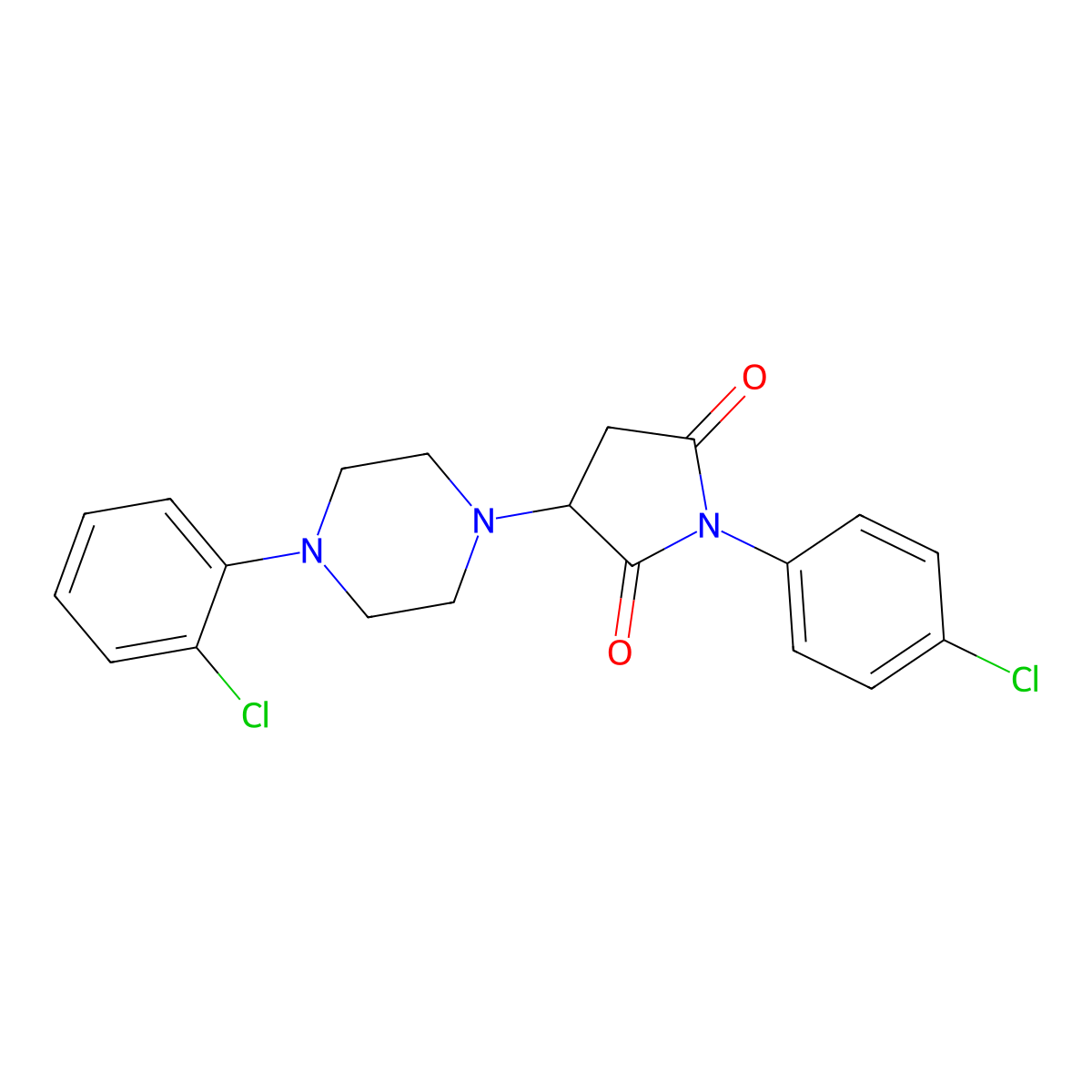 1-(4-Chlorophenyl)-3-[4-(2-chlorophenyl)piperazin-1-yl]pyrrolidine-2,5-dione molecular structure, CAS 333398-63-3