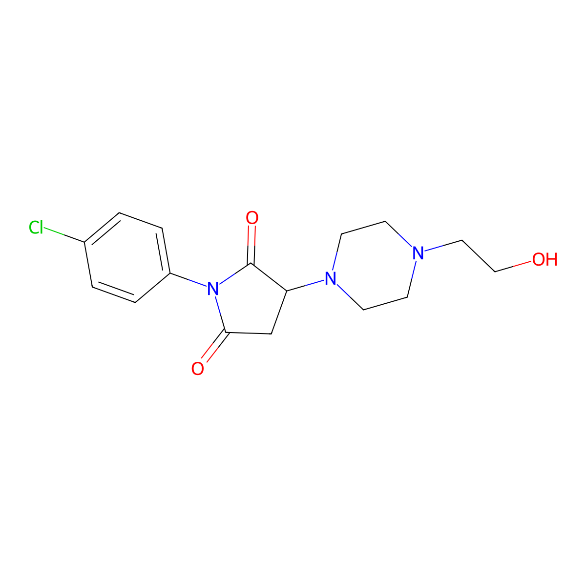 1-(4-Chlorophenyl)-3-[4-(2-hydroxyethyl)piperazin-1-yl]pyrrolidine-2,5-dione molecular structure, CAS 333398-67-7