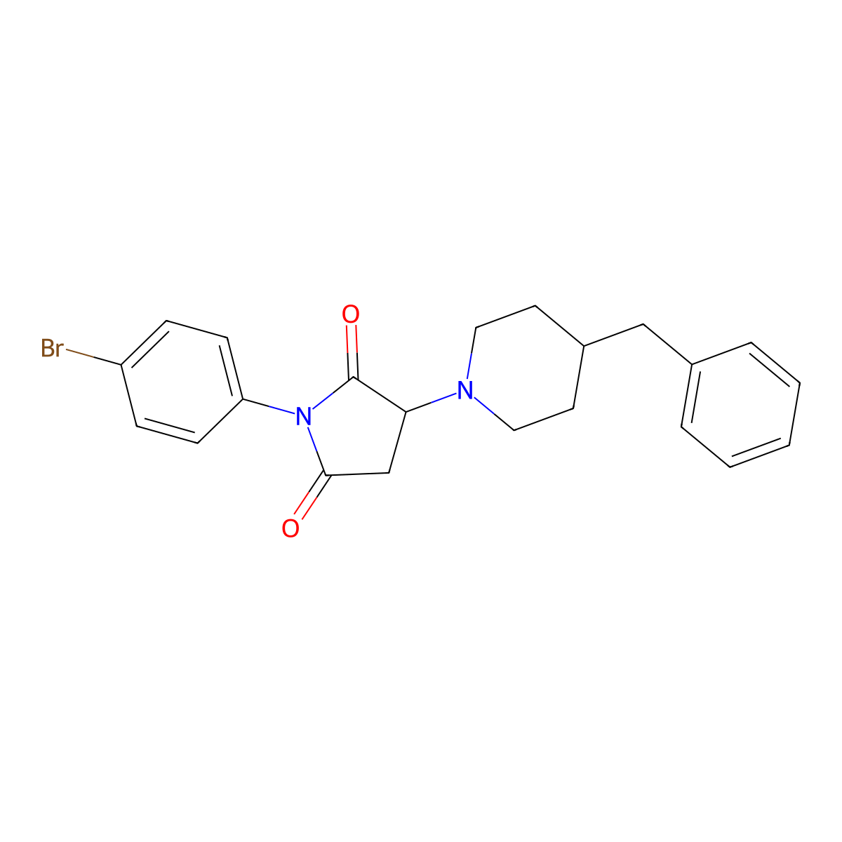 3-(4-Benzylpiperidin-1-yl)-1-(4-bromophenyl)pyrrolidine-2,5-dione molecular structure, CAS 333398-78-0