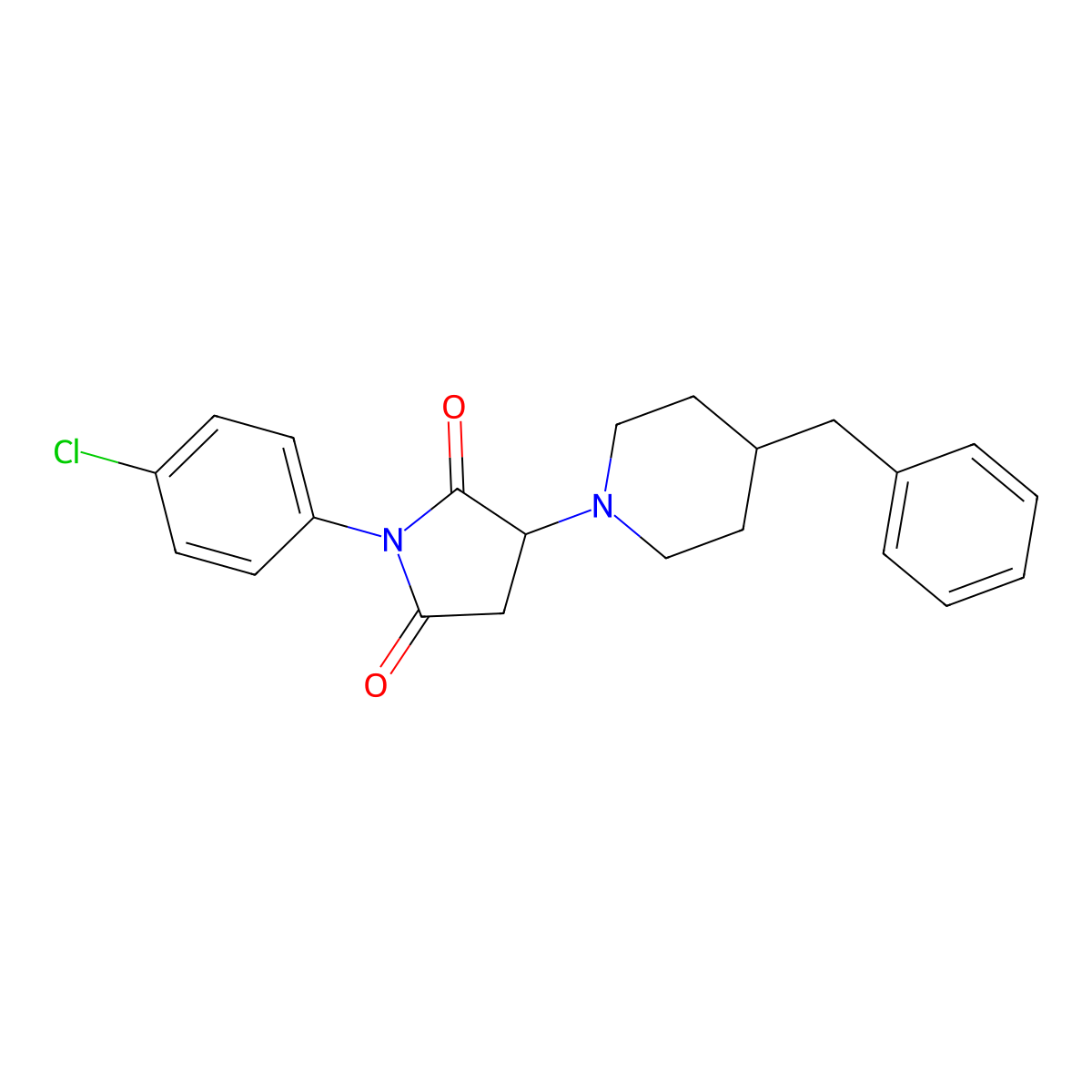 3-(4-Benzylpiperidin-1-yl)-1-(4-chlorophenyl)pyrrolidine-2,5-dione molecular structure, CAS 333398-79-1