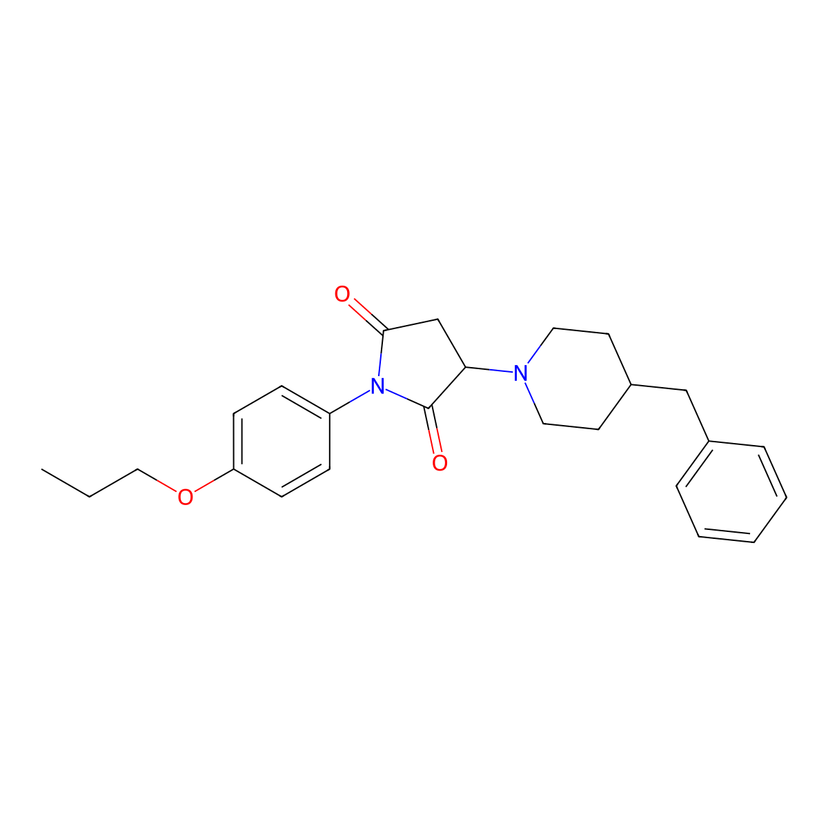3-(4-Benzylpiperidin-1-yl)-1-(4-propoxyphenyl)pyrrolidine-2,5-dione molecular structure, CAS 333398-80-4