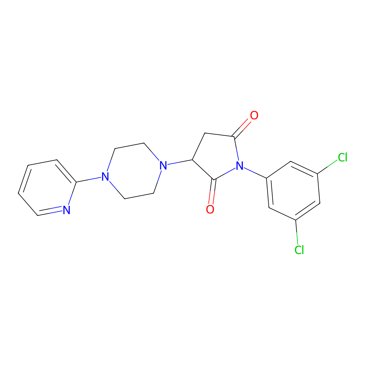 1-(3,5-Dichlorophenyl)-3-(4-pyridin-2-ylpiperazin-1-yl)pyrrolidine-2,5-dione molecular structure, CAS 333398-85-9
