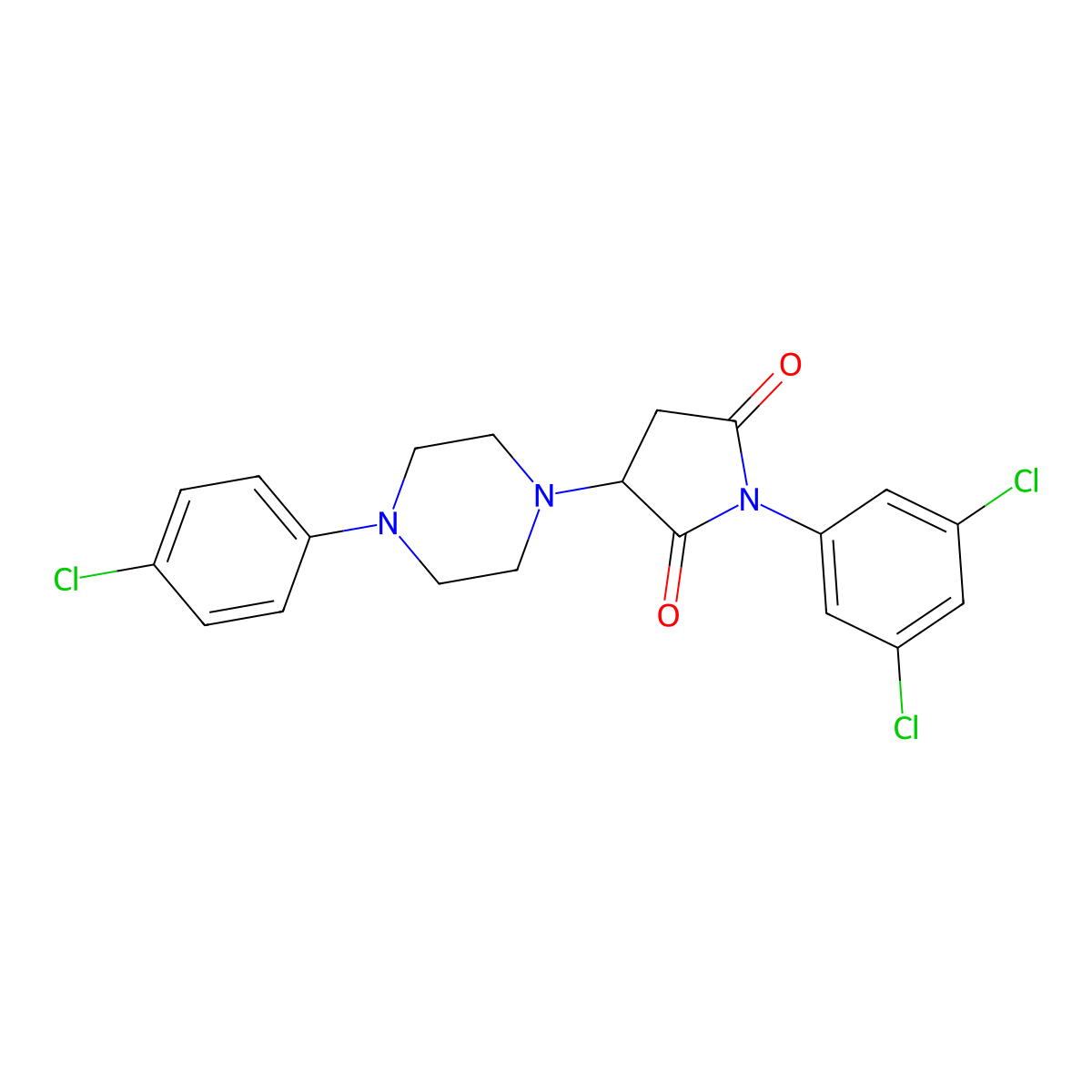 3-[4-(4-Chlorophenyl)piperazin-1-yl]-1-(3,5-dichlorophenyl)pyrrolidine-2,5-dione molecular structure, CAS 333398-88-2