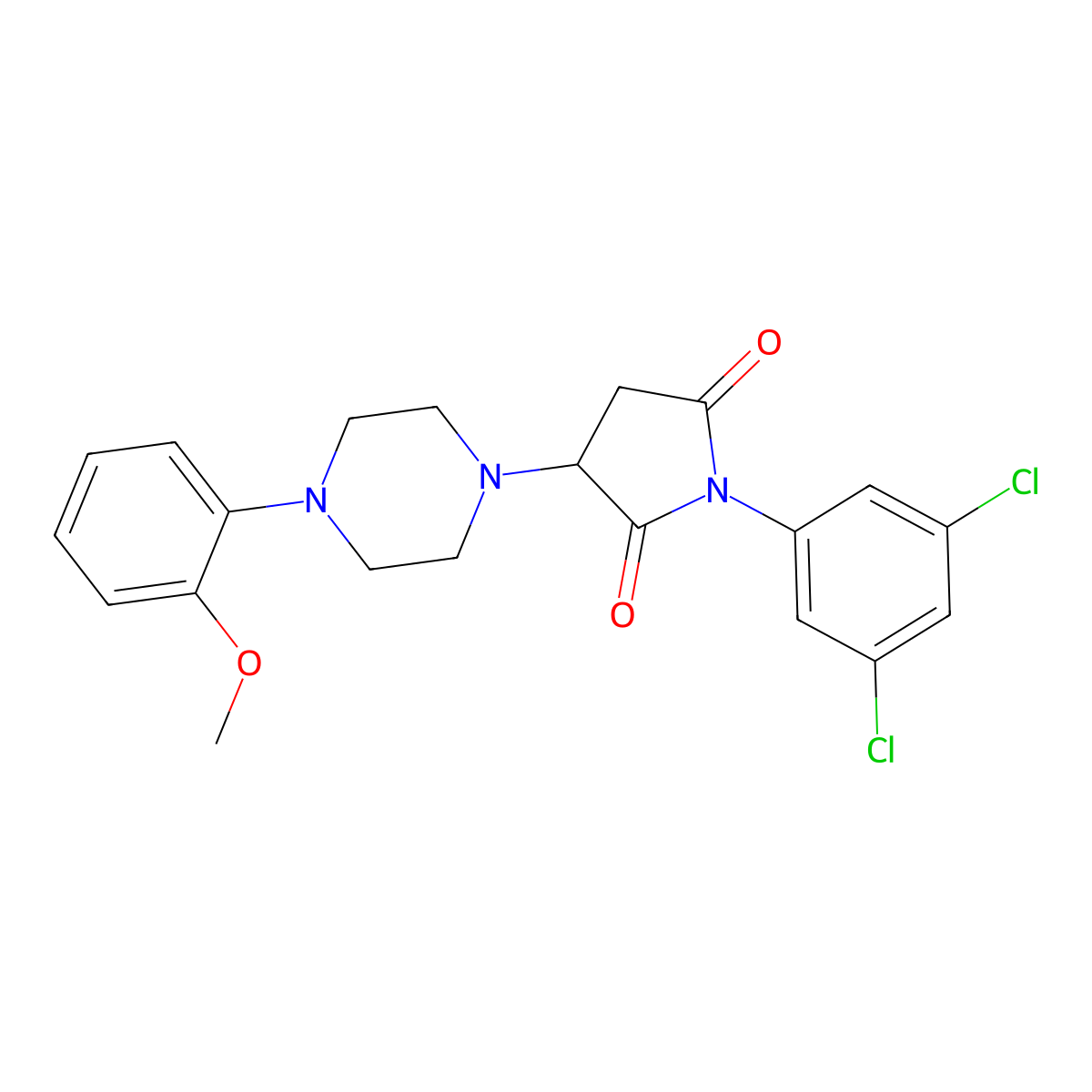 1-(3,5-Dichlorophenyl)-3-[4-(2-methoxyphenyl)piperazin-1-yl]pyrrolidine-2,5-dione molecular structure, CAS 333398-90-6