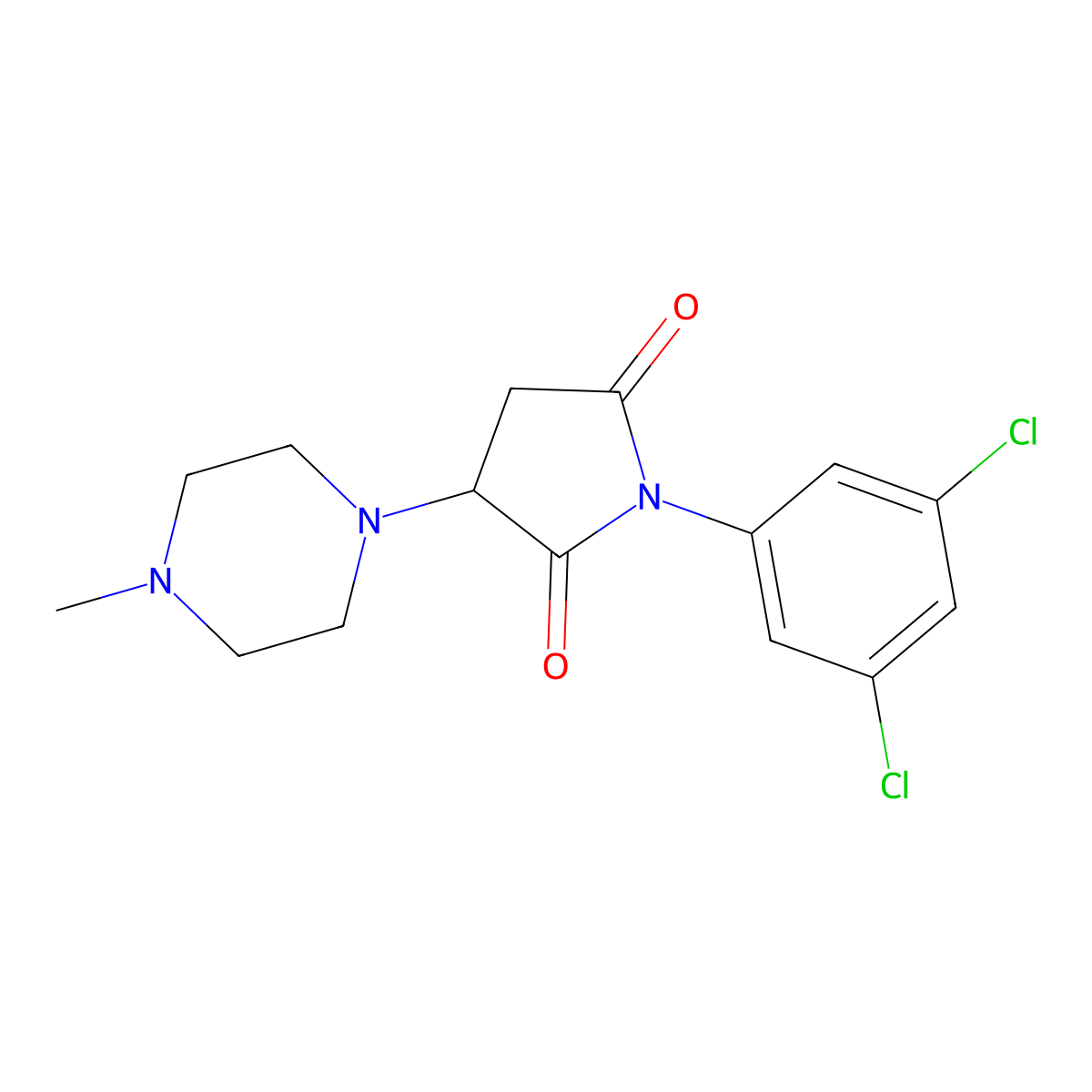 1-(3,5-Dichlorophenyl)-3-(4-methylpiperazin-1-yl)pyrrolidine-2,5-dione molecular structure, CAS 333398-91-7