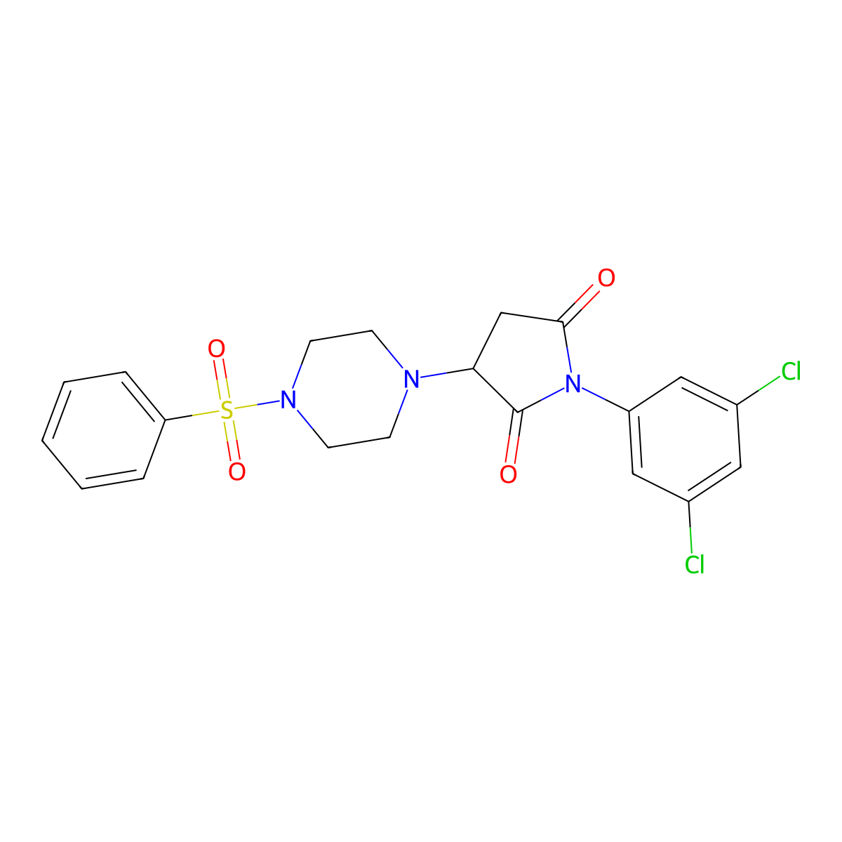 1-(3,5-Dichlorophenyl)-3-[4-(phenylsulfonyl)piperazin-1-yl]pyrrolidine-2,5-dione molecular structure, CAS 333398-93-9