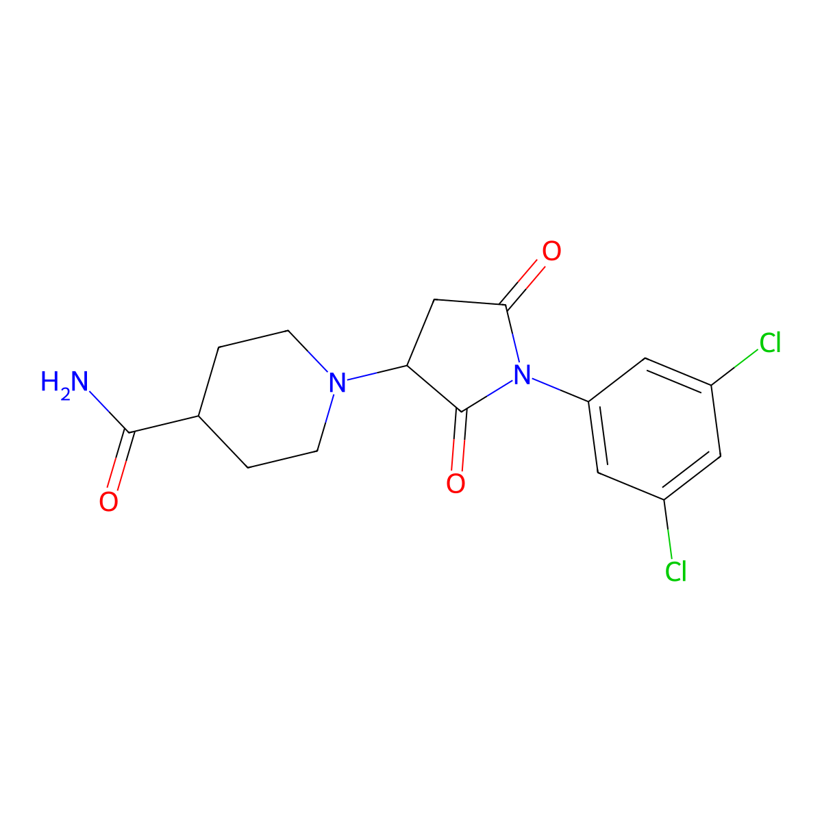 1-[1-(3,5-Dichlorophenyl)-2,5-dioxopyrrolidin-3-yl]piperidine-4-carboxamide molecular structure, CAS 333398-95-1