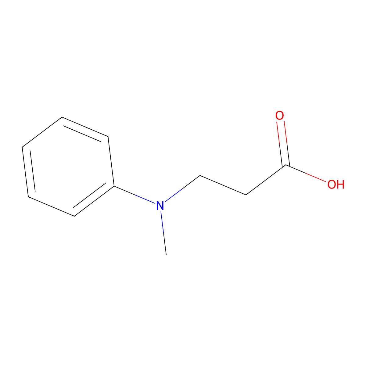 3-[Methyl(phenyl)amino]propanoic acid molecular structure, CAS 3334-56-3