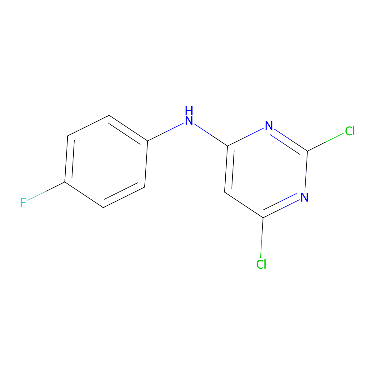 2,6-dichloro-N-(4-fluorophenyl)pyrimidin-4-amine molecular structure, CAS 333404-84-5