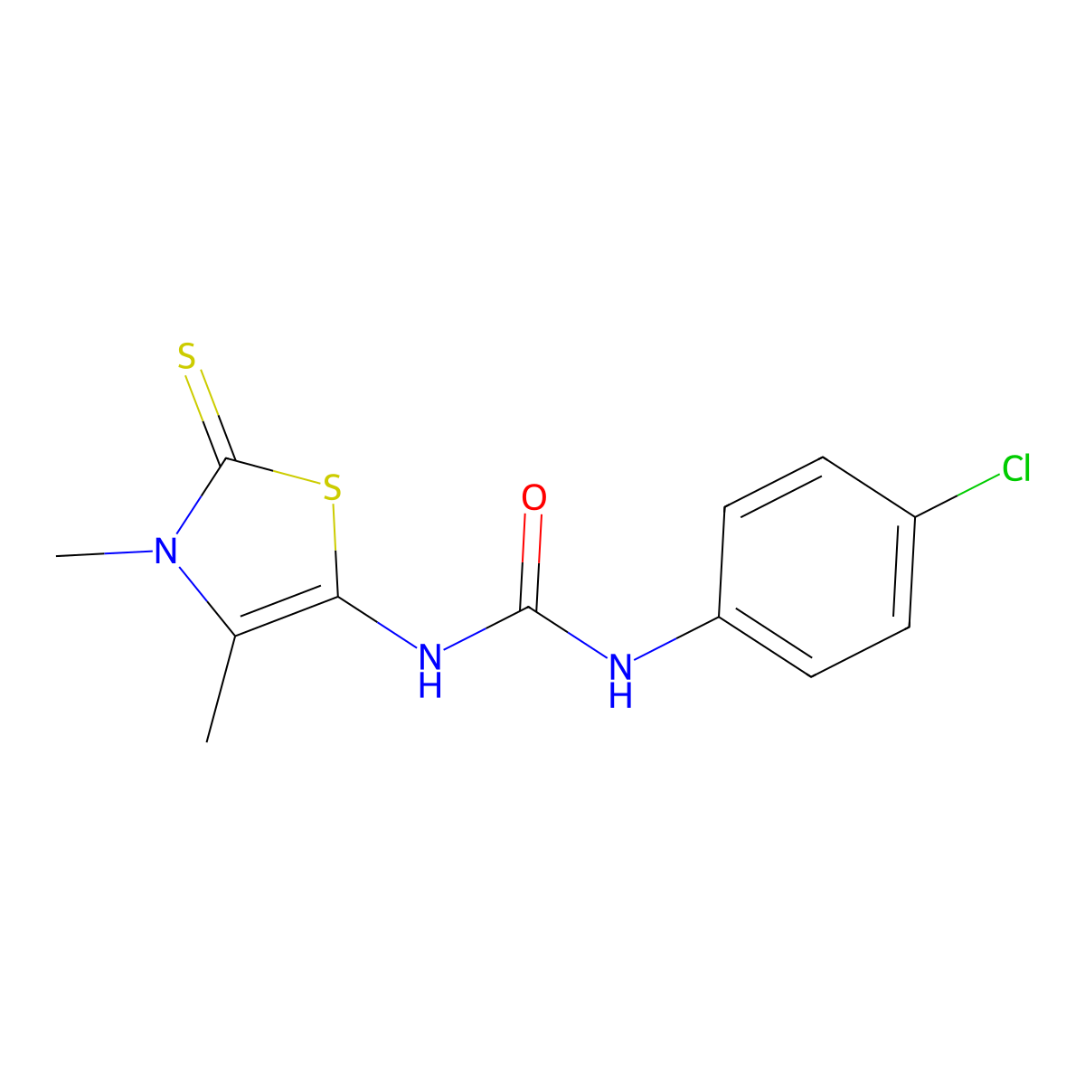 1-(4-Chlorophenyl)-3-(3,4-dimethyl-2-sulfanylidene-1,3-thiazol-5-yl)urea molecular structure, CAS 333405-54-2