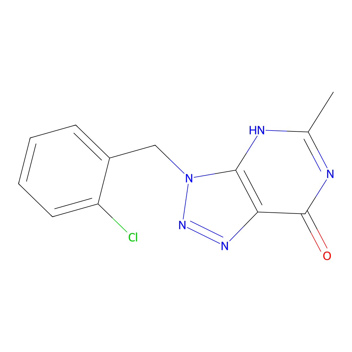 3-[(2-chlorophenyl)methyl]-5-methyl-3H-[1,2,3]triazolo[4,5-d]pyrimidin-7-ol molecular structure, CAS 333407-55-9