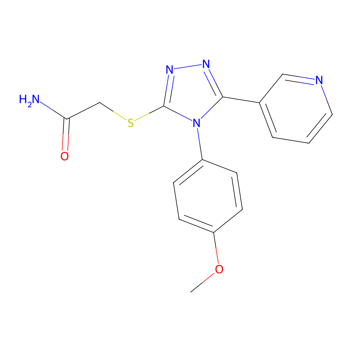 2-{[4-(4-methoxyphenyl)-5-(pyridin-3-yl)-4H-1,2,4-triazol-3-yl]sulfanyl}acetamide molecular structure, CAS 333408-40-5