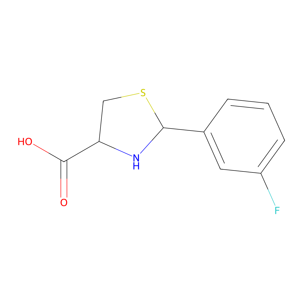 2-(3-Fluorophenyl)-1,3-thiazolidine-4-carboxylic acid molecular structure, CAS 333408-47-2