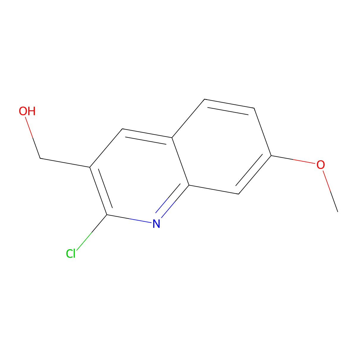 2-Chloro-7-methoxyquinoline-3-methanol molecular structure, CAS 333408-48-3