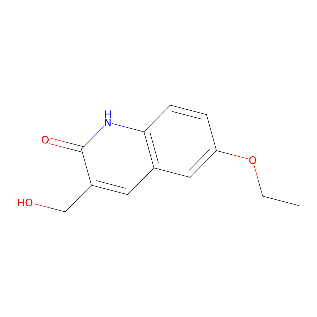 6-Ethoxy-3-(hydroxymethyl)quinolin-2(1H)-one molecular structure, CAS 333408-55-2