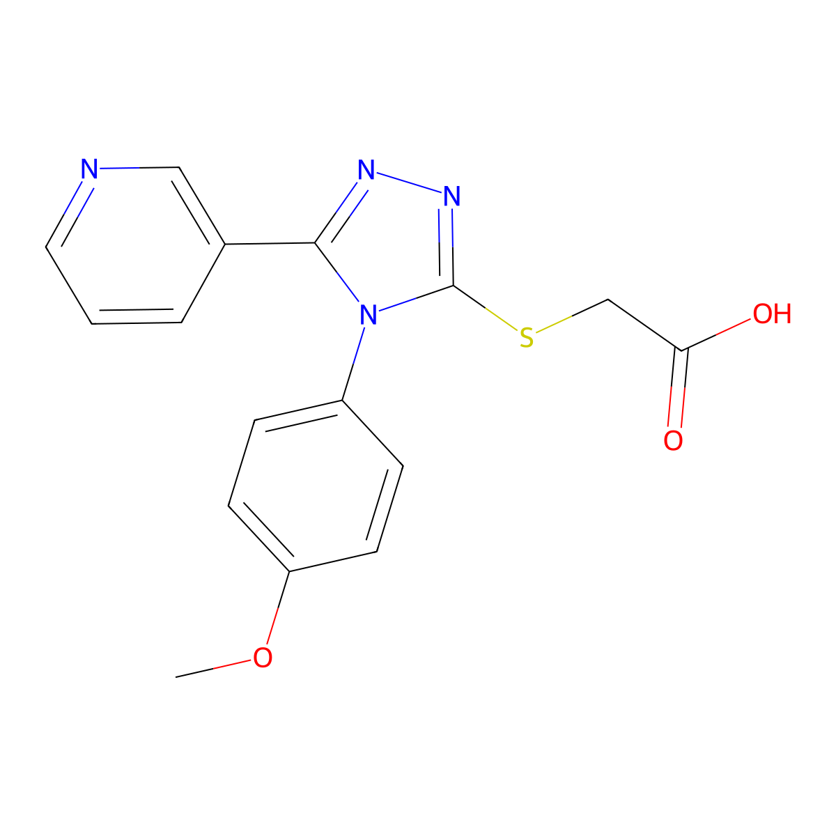 2-{[4-(4-methoxyphenyl)-5-(pyridin-3-yl)-4H-1,2,4-triazol-3-yl]sulfanyl}acetic acid molecular structure, CAS 333408-91-6