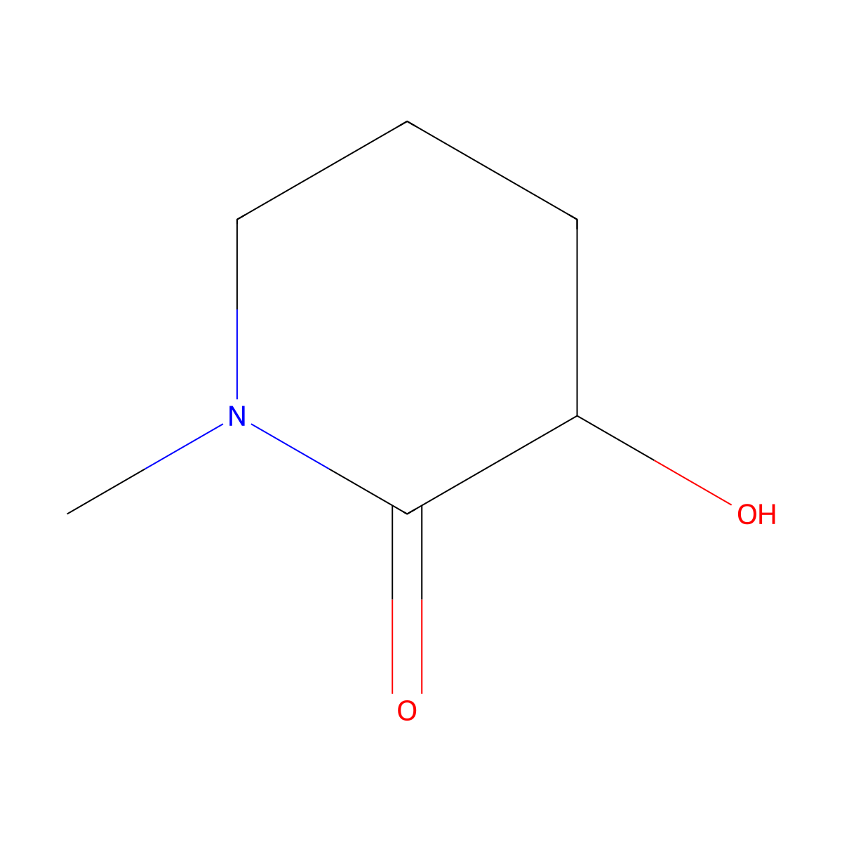 3-Hydroxy-1-methylpiperidin-2-one molecular structure, CAS 33341-99-0