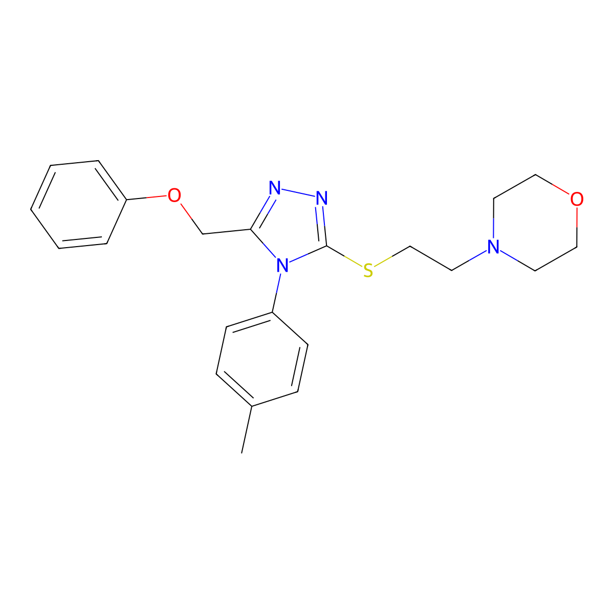 4-[2-[[4-(4-Methylphenyl)-5-(phenoxymethyl)-4H-1,2,4-triazol-3-yl]thio]ethyl]morpholine molecular structure, CAS 333410-91-6