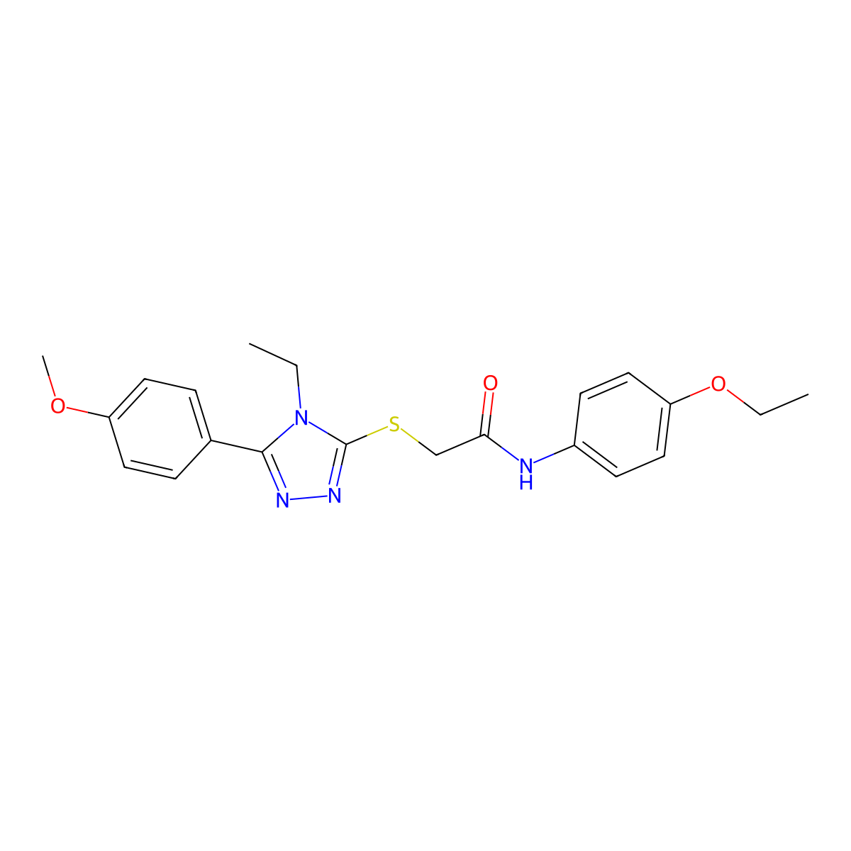 N-(4-ethoxyphenyl)-2-{[4-ethyl-5-(4-methoxyphenyl)-4H-1,2,4-triazol-3-yl]sulfanyl}acetamide molecular structure, CAS 333411-55-5