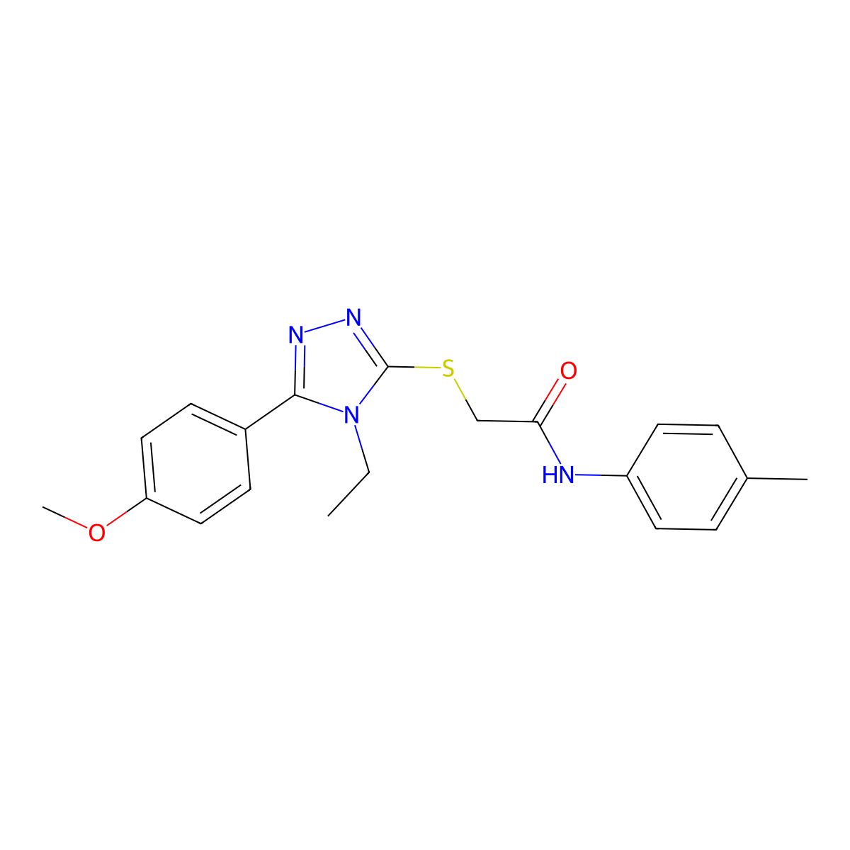 2-{[4-ethyl-5-(4-methoxyphenyl)-4H-1,2,4-triazol-3-yl]sulfanyl}-N-(4-methylphenyl)acetamide molecular structure, CAS 333411-57-7
