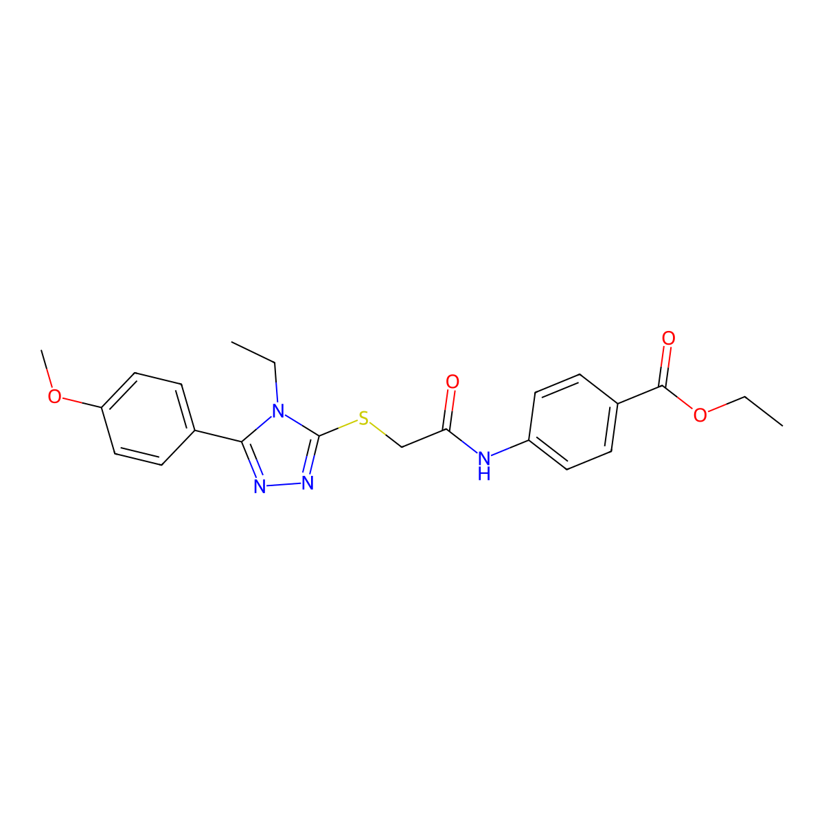 ethyl 4-[({[4-ethyl-5-(4-methoxyphenyl)-4H-1,2,4-triazol-3-yl]sulfanyl}acetyl)amino]benzoate molecular structure, CAS 333411-91-9